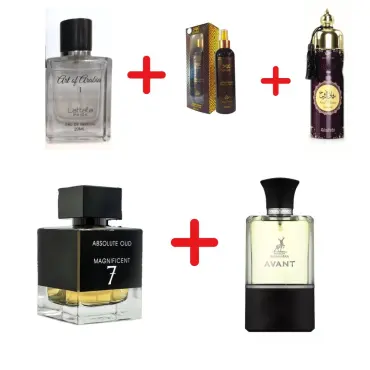 Fragrance World Absolute Oud Magnificent 7 + Lattafa Art of Arabia I + Maison Alhambra Avant + My Perfumes Soul Mate Intense + Otoori Oud + 3 uleiuri de parfum mini