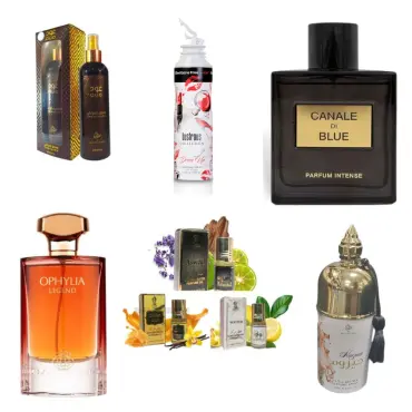 Fragrance World Ophylia Legend + Fragrance World Canale Di Blue Parfum Intense + 3 uleiuri de parfum mini + My Perfumes Lustrous Collection Dress Up Women + Otoori Oud + My Perfumes Haisum by Arabiyat 