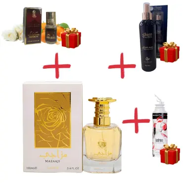 Set de parfum Lattafa Mazaaji cu 3 cadouri