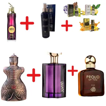 Niche Emarati Toleen + Fragrance World Proud of You Oud + Fragrance World Jovian + My Perfumes Lustrous Collection Glitzy + 3 uleiuri de parfum mini + Otoori Musk 